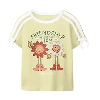 Smiley Little & Big Kid Girls Round Neck Short Sleeve Regular Fit Graphic T-Shirt