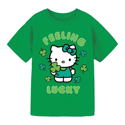 Little & Big Kid Girls Crew Neck Short Sleeve Regular Fit Hello Kitty Graphic T-Shirt