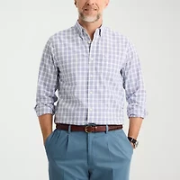 Dockers Stain Defender Mens Long Sleeve Regular Fit Wrinkle Free Button-Down Shirt