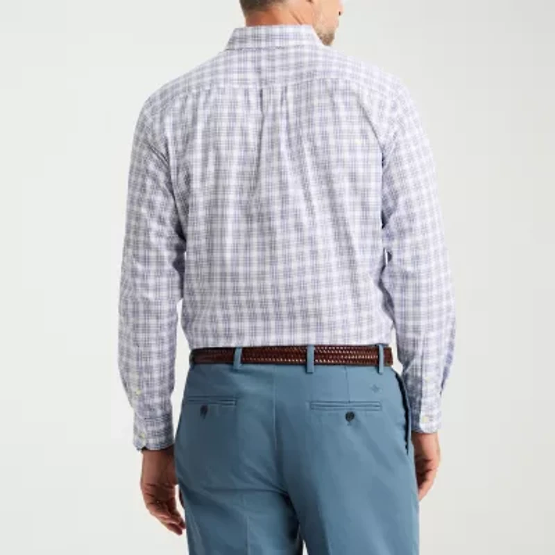 Dockers Stain Defender Mens Long Sleeve Regular Fit Wrinkle Free Button-Down Shirt