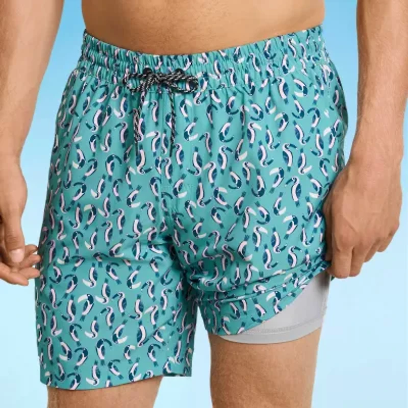 Hurley Mens Drawstring Waist Ombre Swim Shorts
