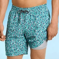 Hurley Mens Drawstring Waist Ombre Swim Shorts