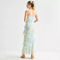 by&by Womens Juniors Sleeveless Floral Midi Slip Dress