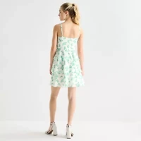 by&by Womens Juniors Sleeveless Floral Fit + Flare Dress