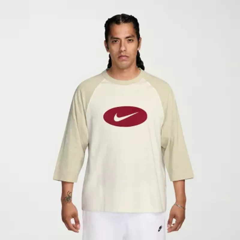 Nike Club Mens Crew Neck 3/4 Sleeve T-Shirt