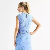 by&by Womens Juniors Mock Neck Sleeveless Blouse