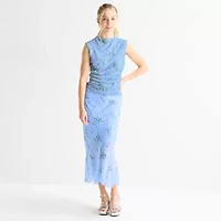 by&by Womens Juniors Mock Neck Sleeveless Blouse