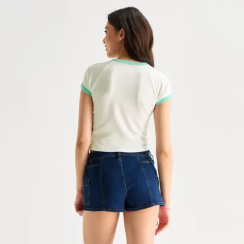 Arizona Womens Round Neck Short Sleeve Regular Fit Graphic T-Shirt