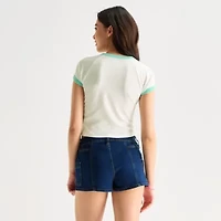 Arizona Womens Round Neck Short Sleeve Regular Fit Graphic T-Shirt