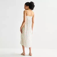 Arizona Womens Juniors Sleeveless Floral Midi Slip Dress