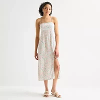 Arizona Womens Juniors Sleeveless Floral Midi Slip Dress