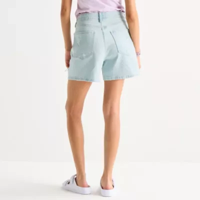 Arizona Womens 5" Mid Rise Juniors Denim Short