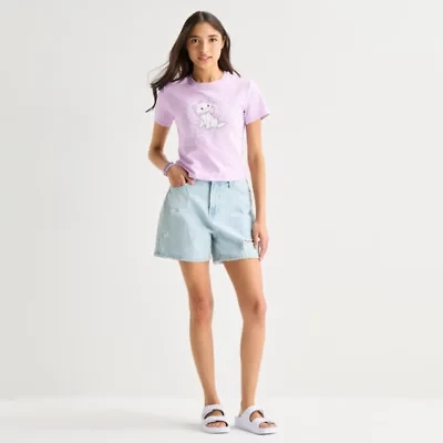 Arizona Womens 5" Mid Rise Juniors Denim Short