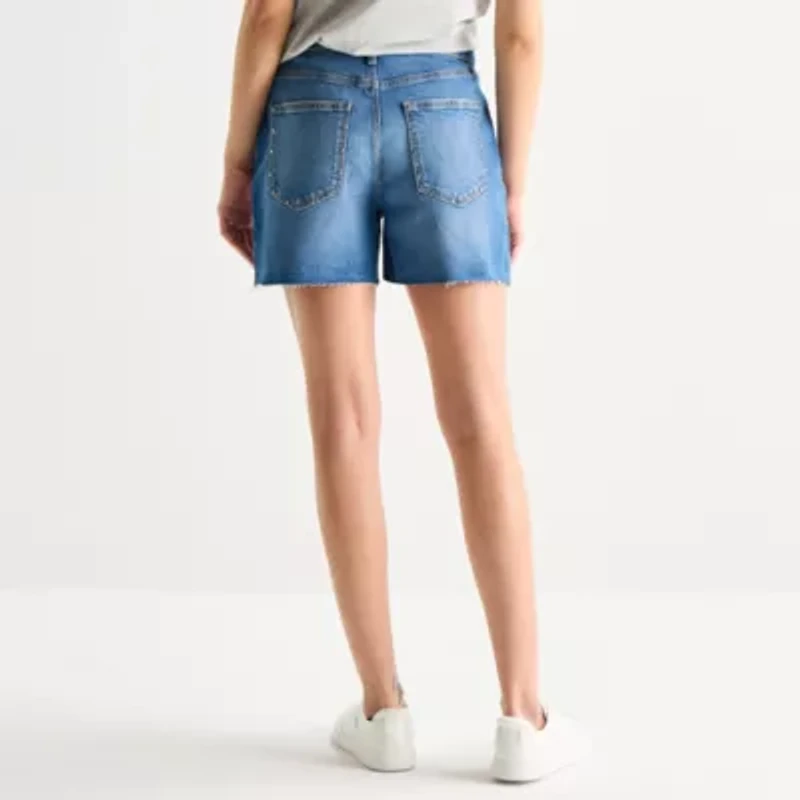 Arizona Womens 5" Mid Rise Juniors Denim Short