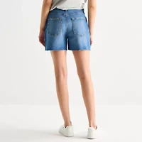 Arizona Womens 5" Mid Rise Juniors Denim Short