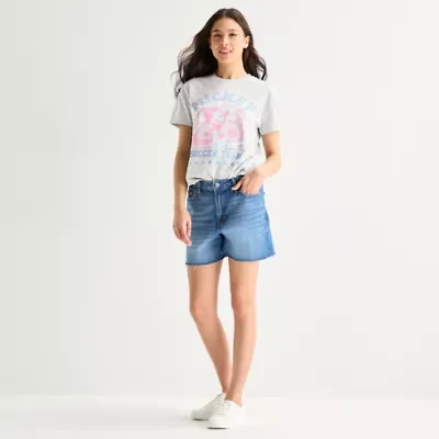 Arizona Womens 5" Mid Rise Juniors Denim Short