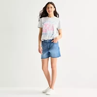 Arizona Womens 5" Mid Rise Juniors Denim Short