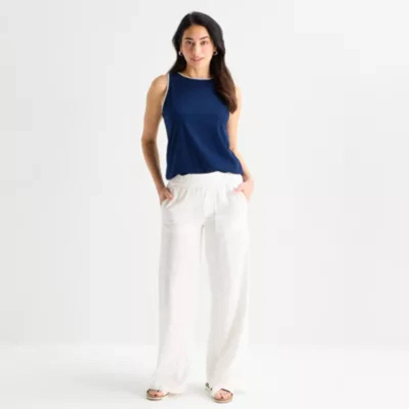 St. John's Bay Womens Scoop Neck Sleeveless Tank Top