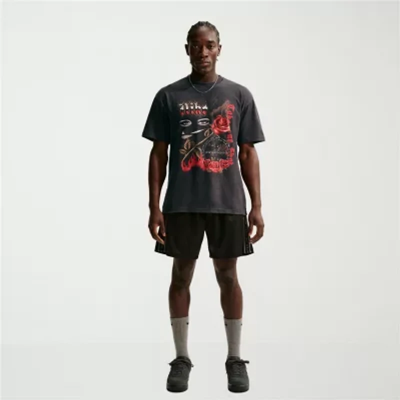 Nike Mens Crew Neck Long Sleeve Regular Fit Graphic T-Shirt