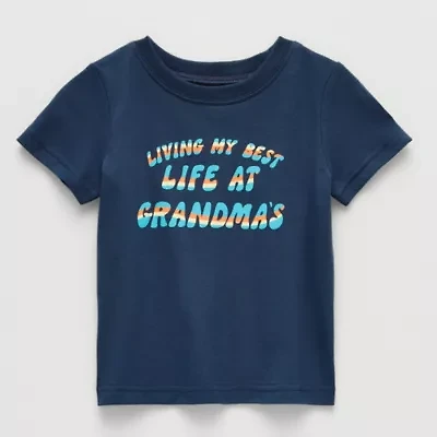 Okie Dokie Baby Boys Round Neck Short Sleeve Graphic T-Shirt