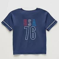 Okie Dokie Toddler & Little Boys Crew Neck Short Sleeve Button-Down Shirt