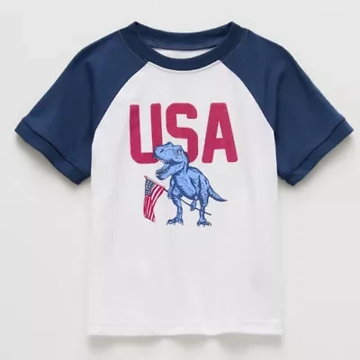 Okie Dokie Toddler & Little Boys Round Neck Short Sleeve Regular Fit Graphic T-Shirt