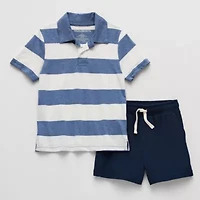 Thereabouts Polo Little Boys 2-pc. Short Set