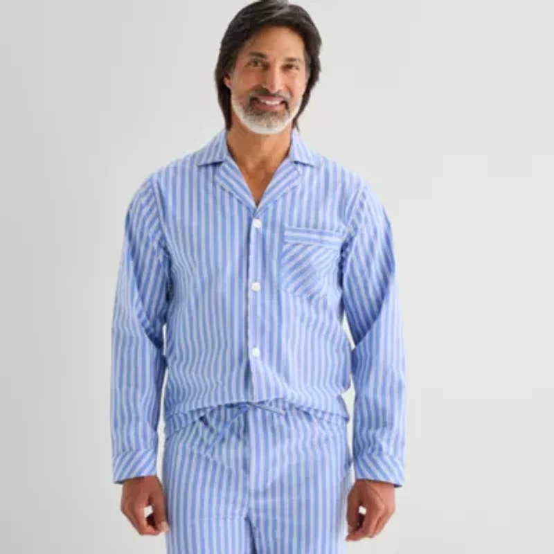 Stafford Mens Long Sleeve 2-pc. Pajama Sets