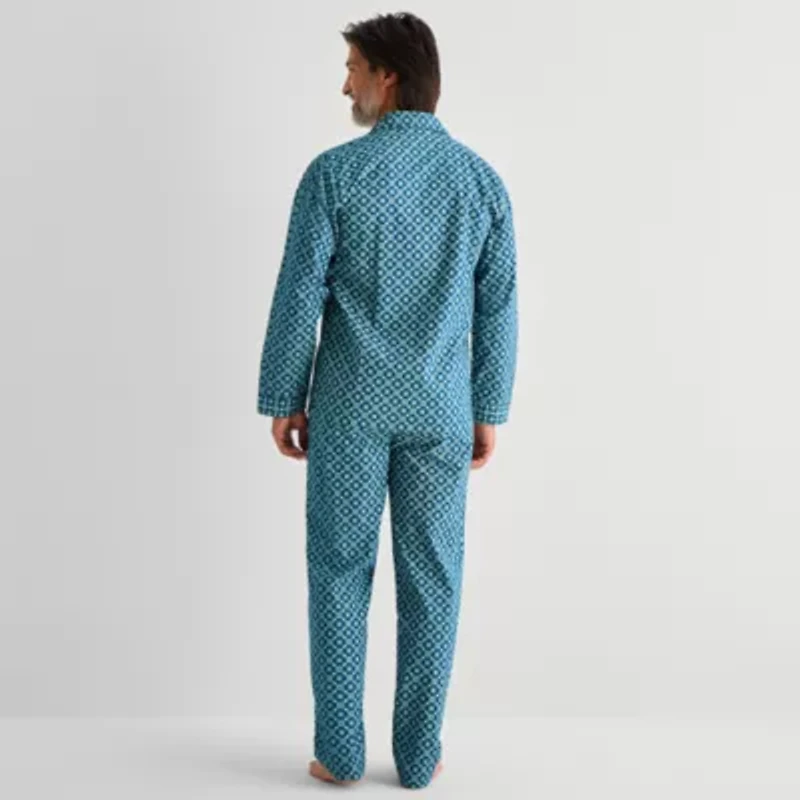 Stafford Mens Long Sleeve 2-pc. Pajama Sets