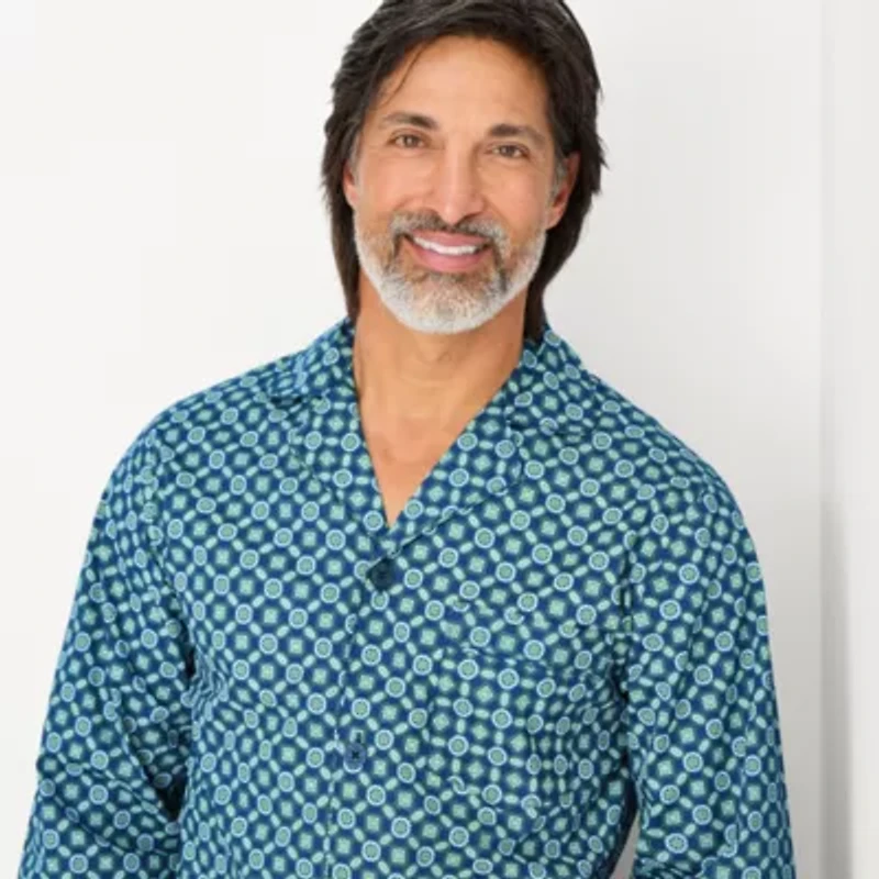 Stafford Mens Long Sleeve 2-pc. Pajama Sets