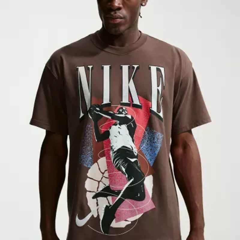 Nike Mens Crew Neck Short Sleeve Regular Fit Graphic T-Shirt