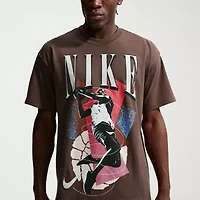 Nike Mens Crew Neck Short Sleeve Regular Fit Graphic T-Shirt