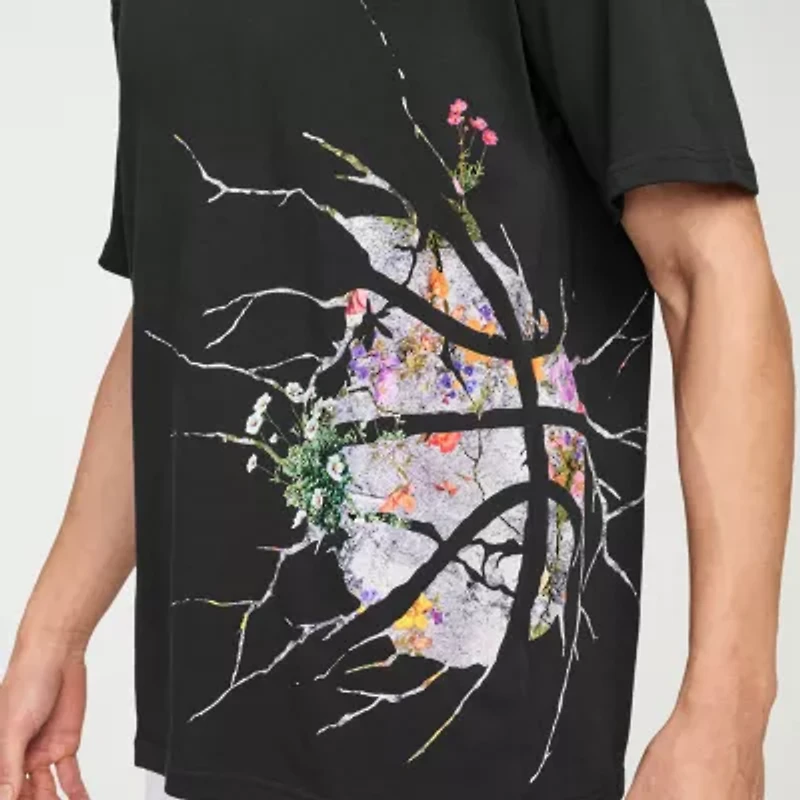 Nike Mens Crew Neck Short Sleeve Regular Fit Graphic T-Shirt
