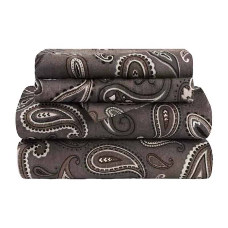 SUPERIOR® Paisley Cotton Flannel Warm Winter Deep Pocket Sheet Set