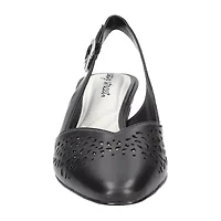 Easy Street Sofie Womens Almond Closed Toe Block Heel Pumps