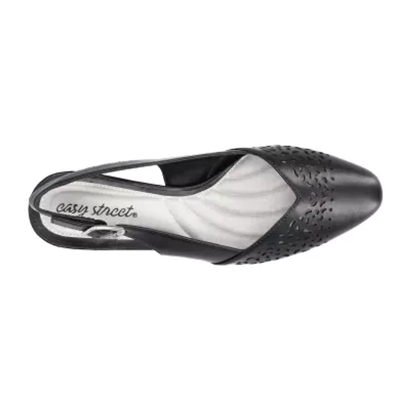 Easy Street Sofie Womens Almond Closed Toe Block Heel Pumps