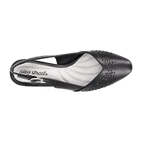 Easy Street Sofie Womens Almond Closed Toe Block Heel Pumps