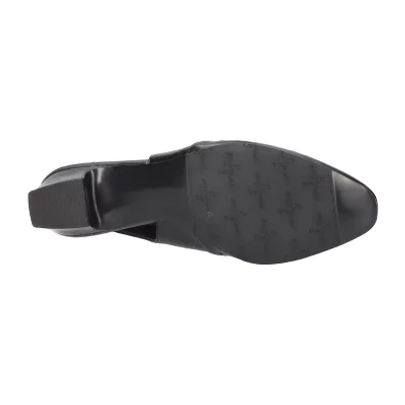 Easy Street Sofie Womens Almond Closed Toe Block Heel Pumps