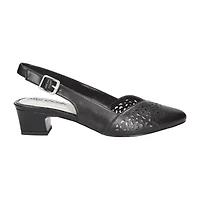 Easy Street Sofie Womens Almond Closed Toe Block Heel Pumps