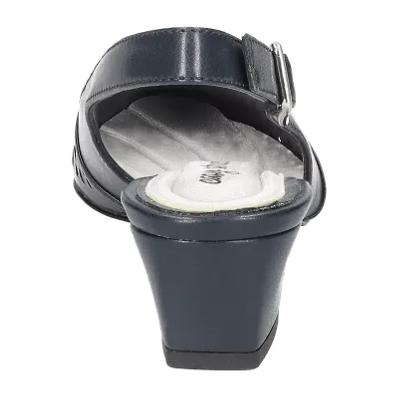 Easy Street Sofie Womens Almond Closed Toe Block Heel Pumps