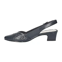 Easy Street Sofie Womens Almond Closed Toe Block Heel Pumps