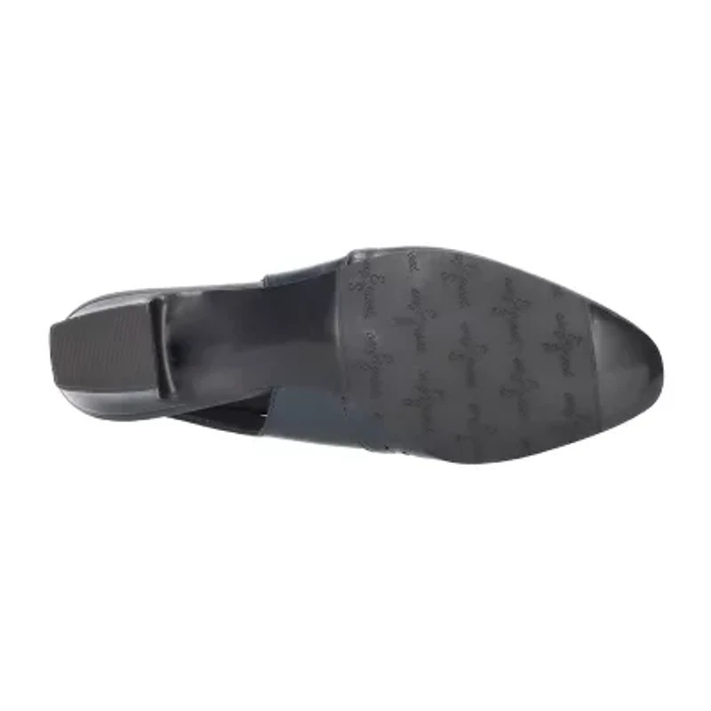 Easy Street Sofie Womens Almond Closed Toe Block Heel Pumps