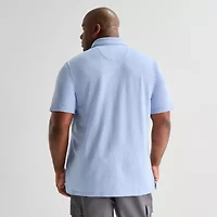 mutual weave Big and Tall Mens Regular Fit Elbow Sleeve Polo Shirt