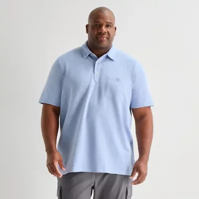 mutual weave Big and Tall Mens Regular Fit Elbow Sleeve Polo Shirt