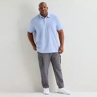 mutual weave Big and Tall Mens Regular Fit Elbow Sleeve Polo Shirt