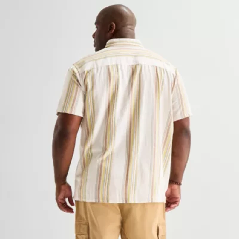 mutual weave Mens Short Sleeve Regular Fit Big and Tall Button-Down Shirt