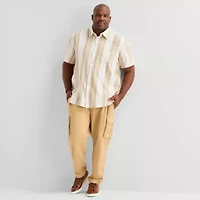 mutual weave Mens Short Sleeve Regular Fit Big and Tall Button-Down Shirt