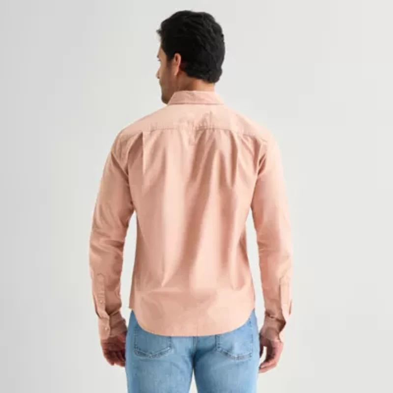 mutual weave Mens Long Sleeve Classic Fit Button-Down Shirt