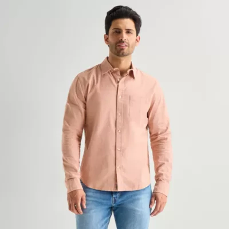 mutual weave Mens Long Sleeve Classic Fit Button-Down Shirt