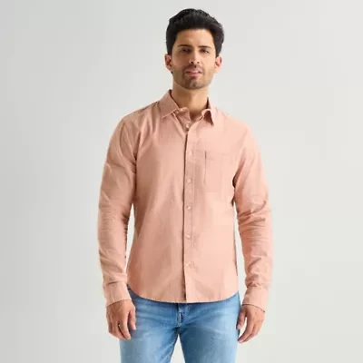 mutual weave Mens Long Sleeve Classic Fit Button-Down Shirt